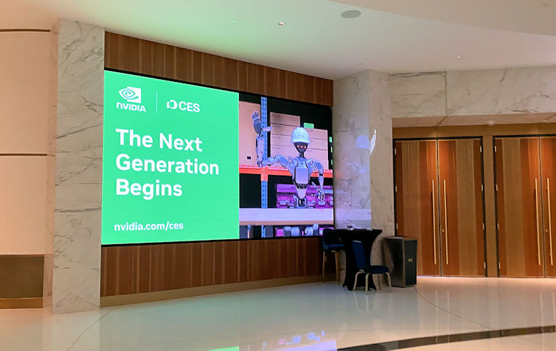 CES 2026 Fontainebleau Bluelive Theater NVIDIA Sign