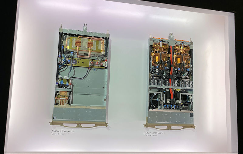 CES 2026 NVIDIA GB300 NVL72 Switch and Compute Tray